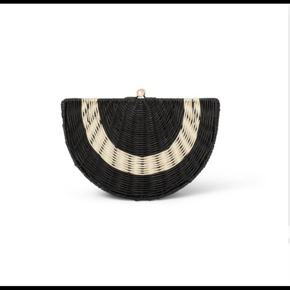 NWT Tabitha Brown x Target black/white straw clutch - Picture 1 of 3